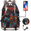 Anime Manga Cartoon Print USB Charging Student Backpack Teenagers Unisex Casual Large Capacity Daypack Simple Edition