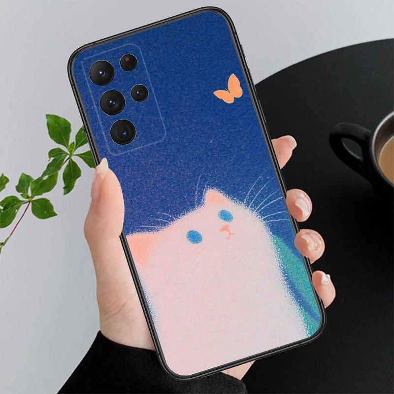 Phone Case For Samsung A17 A55 A16 A56 A35 A15 A53 A54 A33 A34 A25 A05S A52 A52S A07 A26 A06 Cute Cat