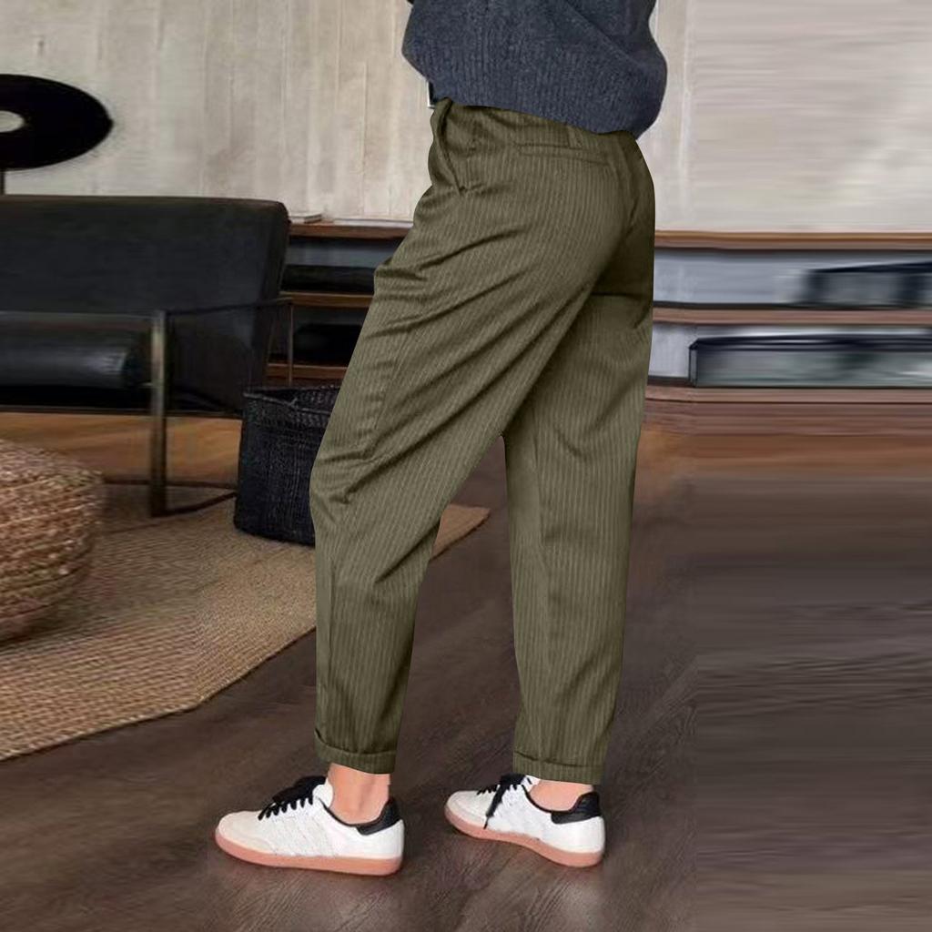 Women's Pants Business Casual Work Pants With Pockets High Waist Trousers Pull On Slacks