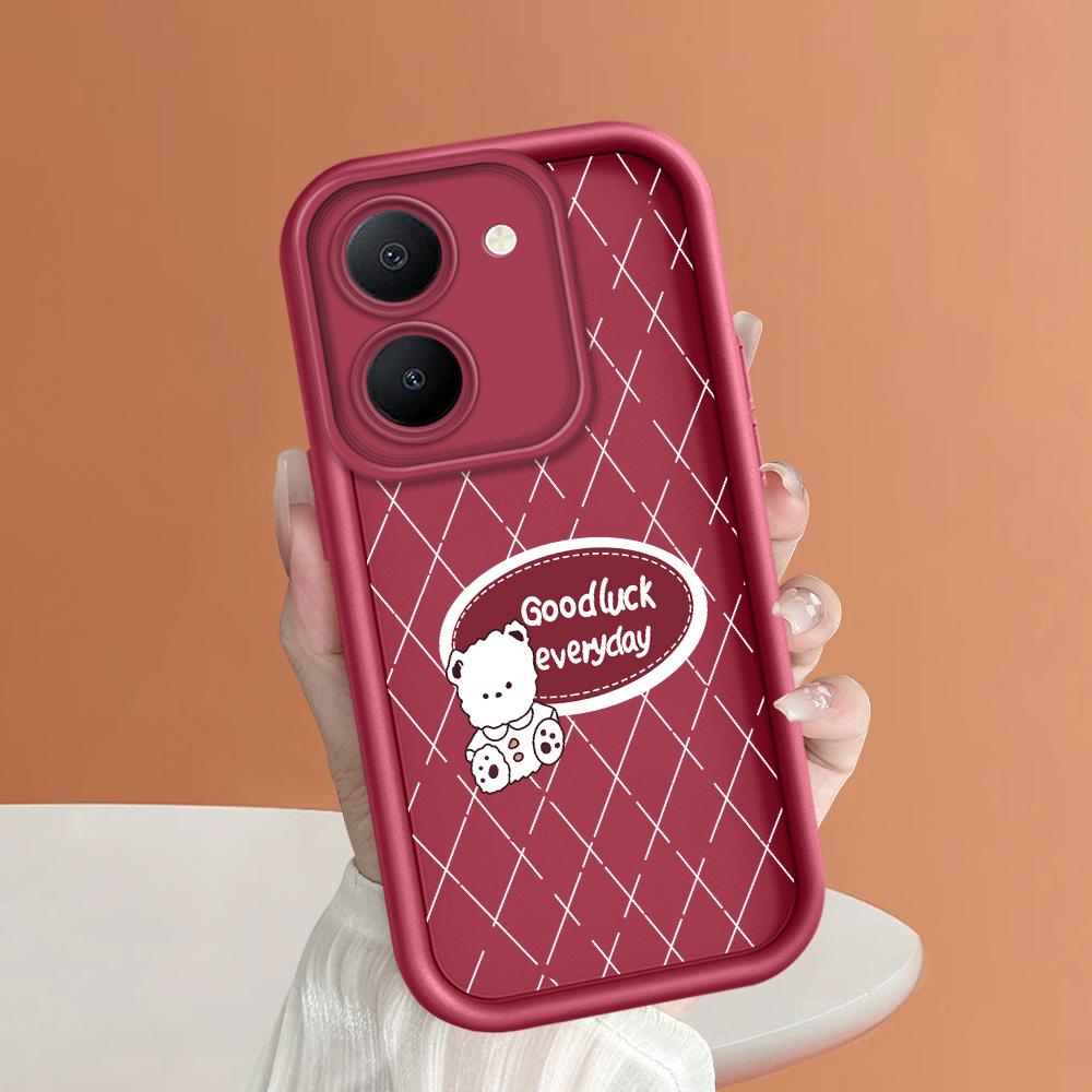 Soft Silicone Square Ladders Cartoon Pattern Full Cover Camera Protection Shockproof Case for iPhone Infinix Tecno Vivo