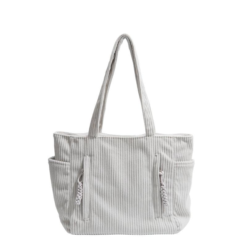 

Містка повсякденна вельветова сумка жіноча проста сумка-шоппер на плече для поїздок на роботу легка універсальна сумка-тоут one size fits all білий