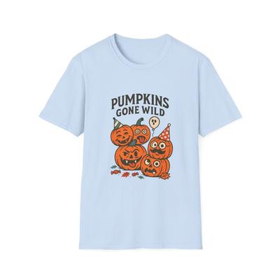 Unisex Softstyle T-Shirt Exzentrische Kürbisse Lustiger Herbst Retro Halloween