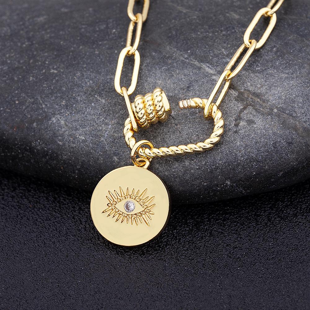 Nidin Top Quality Micro-inlay Copper Zircon Evil Eye Pendant Bangles Charm Link Pulsera Jewelry Bracelet Best Gift For Women Men