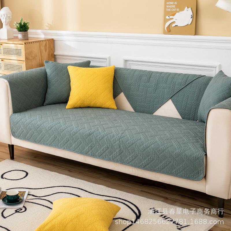 Nordic Modern Simple Sofa Cushion Pure Cotton Four Seasons Universal Non-Slip Gray Cushion Cover Cloth Cover