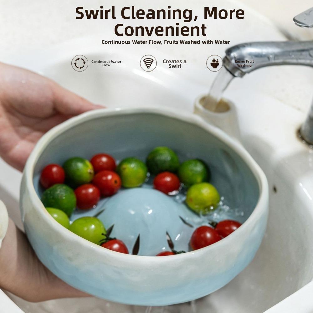 Automatic Rotating Berry Colander Bowl Self Spinning Fruit Rinse Bowl Cherry Tomatoes