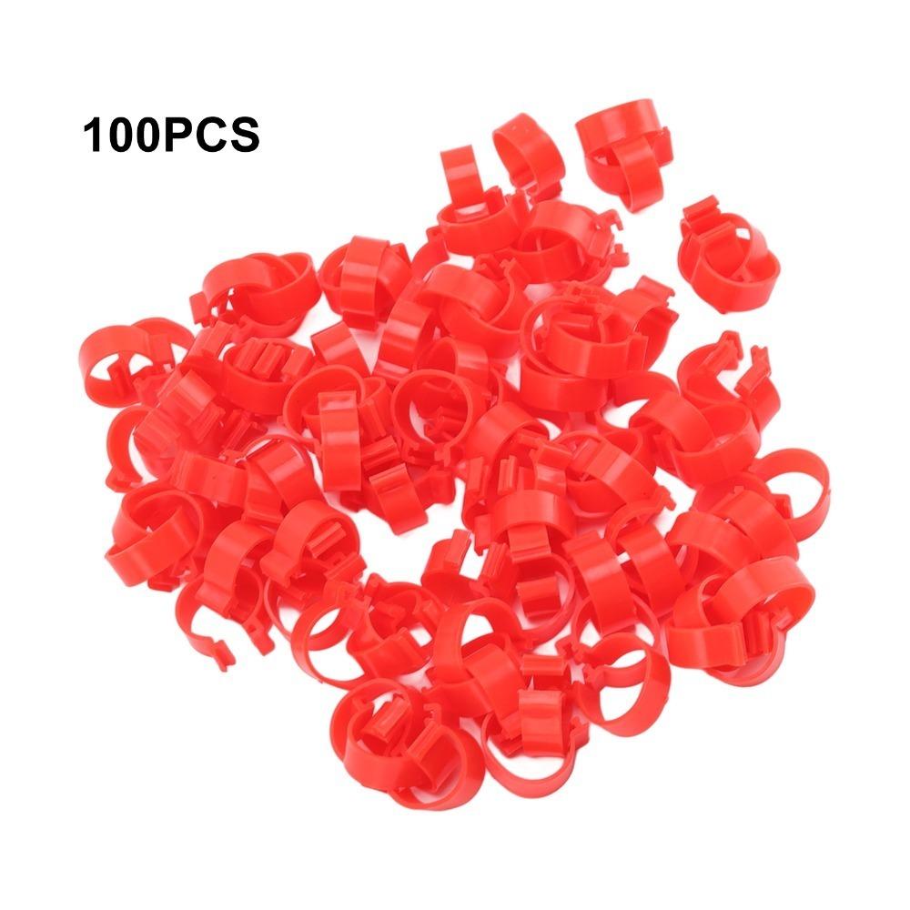100Pcs Red Poultry Feet Rings Reusable Duck Leg Bands Chicken Leg Bands Poultry Identification красный