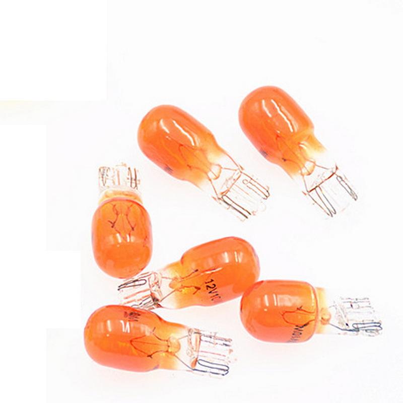 100Pcs/Box T13 Halogen Lamp Clear Glass Warm White Amber 10W Car Interior Light Clearance Light Automotive Halogen Light Bulbs