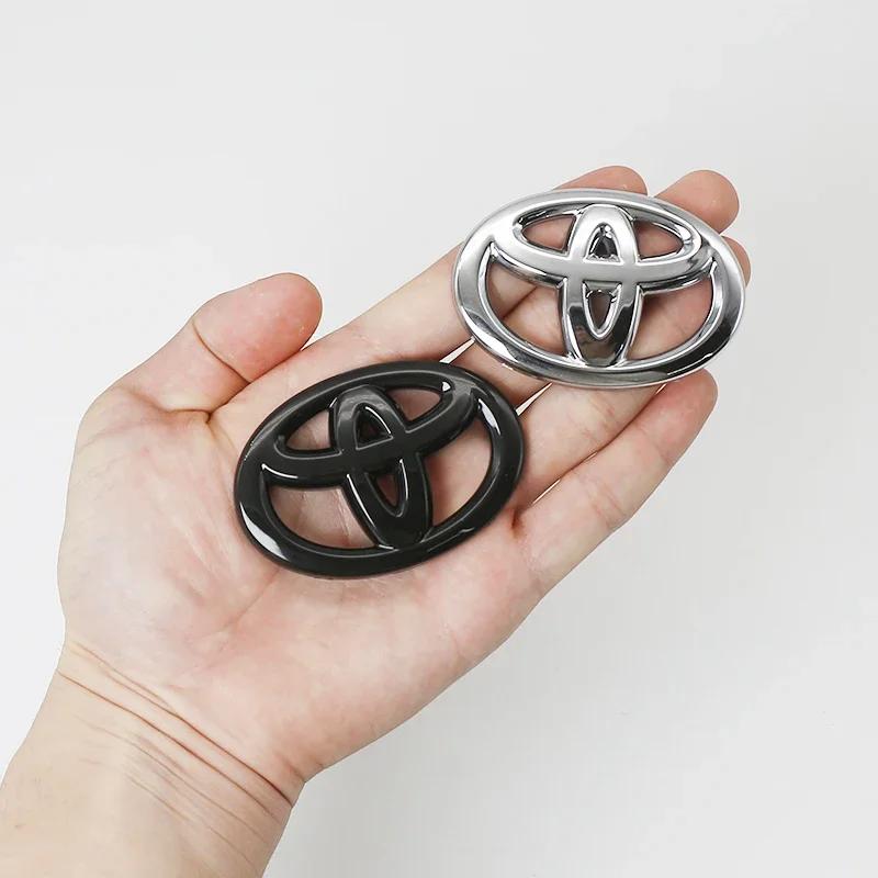 1Pc ABS Car Steering Wheel Decorative Stickers Carbon fiber Emblem For Toyota Hilux Avensis Auris Prius Verso Camry Accessories