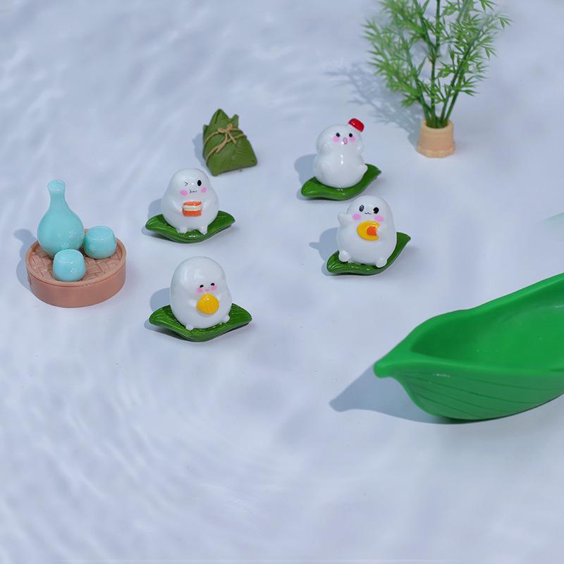 Micro-landscape Ornaments, Dragon Boat Festival Zongzi, Meat Dumplings, Festive Atmosphere Decoration, Tabletop Furnishings, Resin Handicrafts Fairie