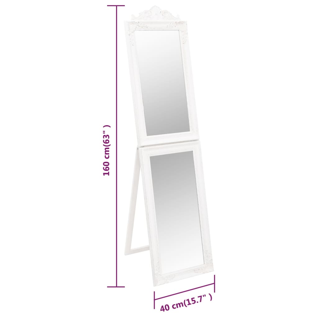 Floor Mirror White 40x160 cm
