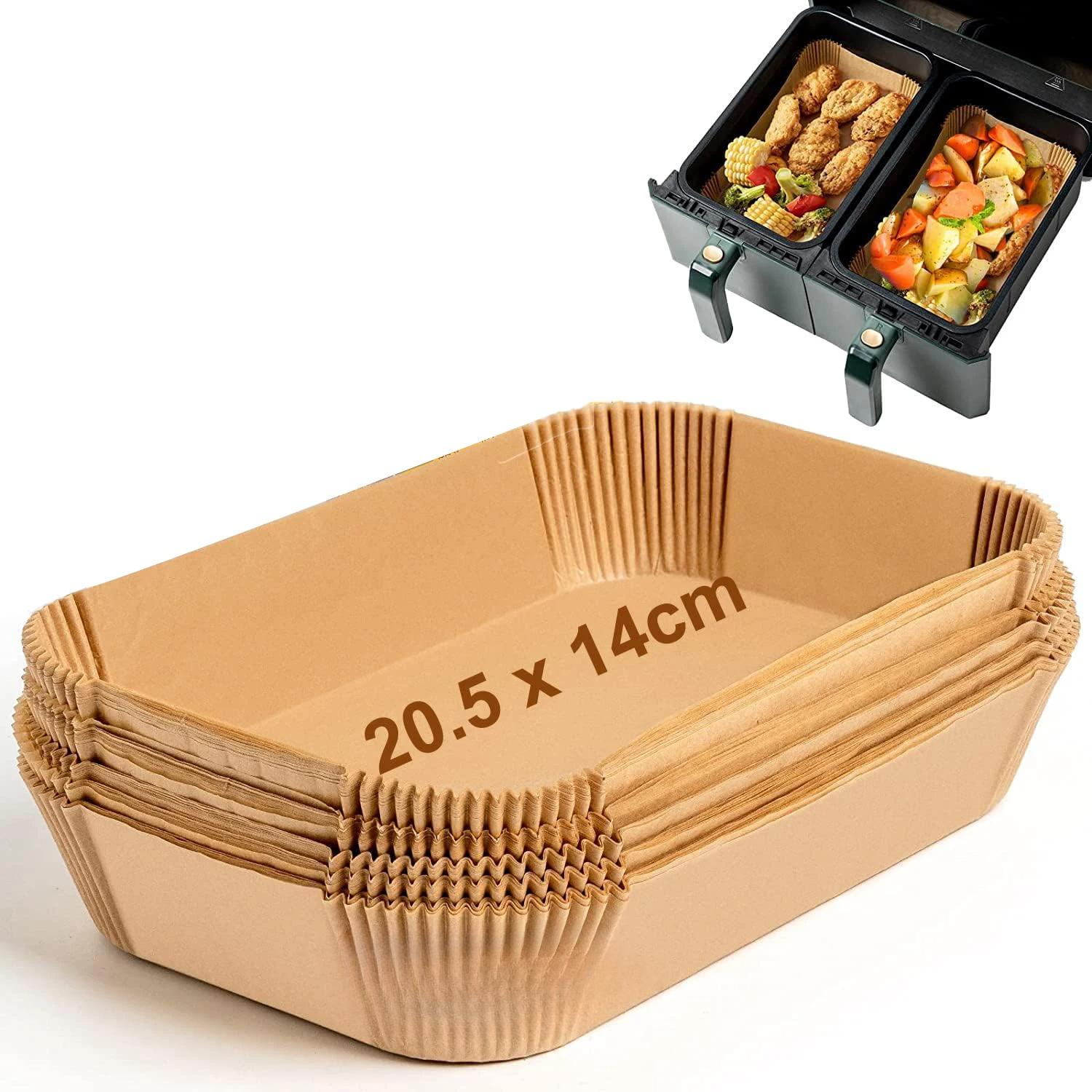 

Baking Paper for Ninja Air Fryer Rectangular Liners, Compatible with Ninja Foodi Dual Zone and Other Double 200pcs