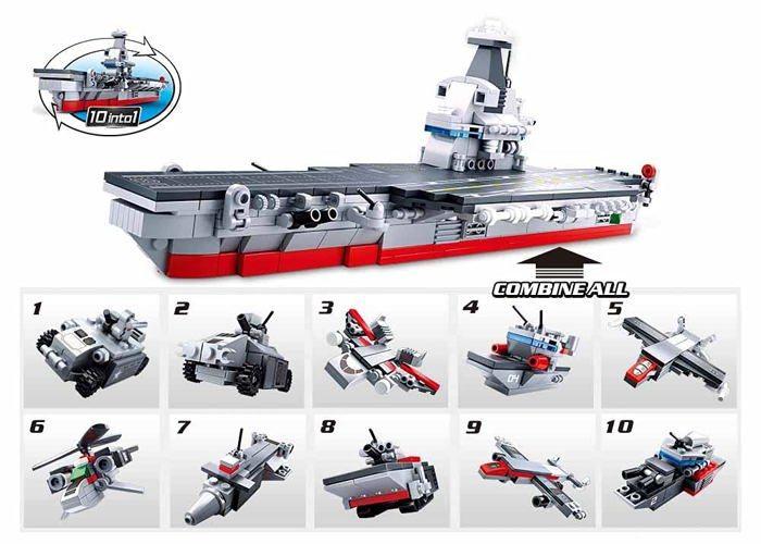 Porte-avions - Sluban - M38-B0662 - 361 pièces - Multicolore - À monter soi-même