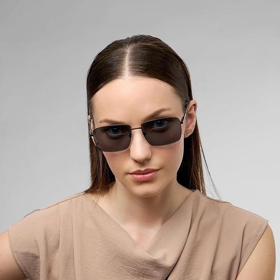 John Jacobs | Black - Grey | Full Rim Rectangular Stylish | Polarized and 100% UV Protected | Men & Women | Extra Wide | JJ S15862