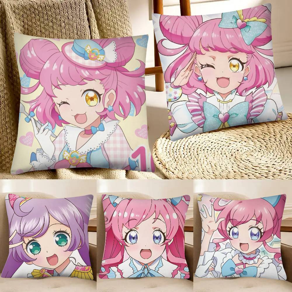 Idol Anime Kiratto Pri Chan Pillow Case Fashion Square Pillowcase Bedroom Sofa Room Ins Decoration Leisure
