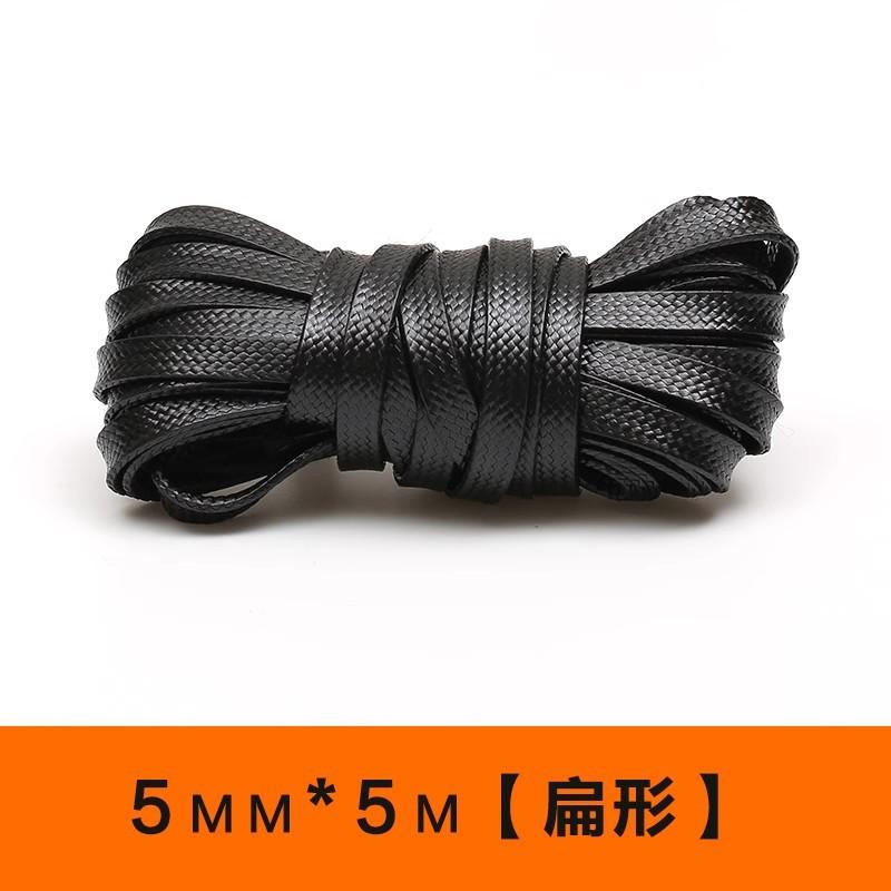 Black Thai oil wax rope round handmade leather dense wax rope woven jewelry pendant tied with flat rope DIY material