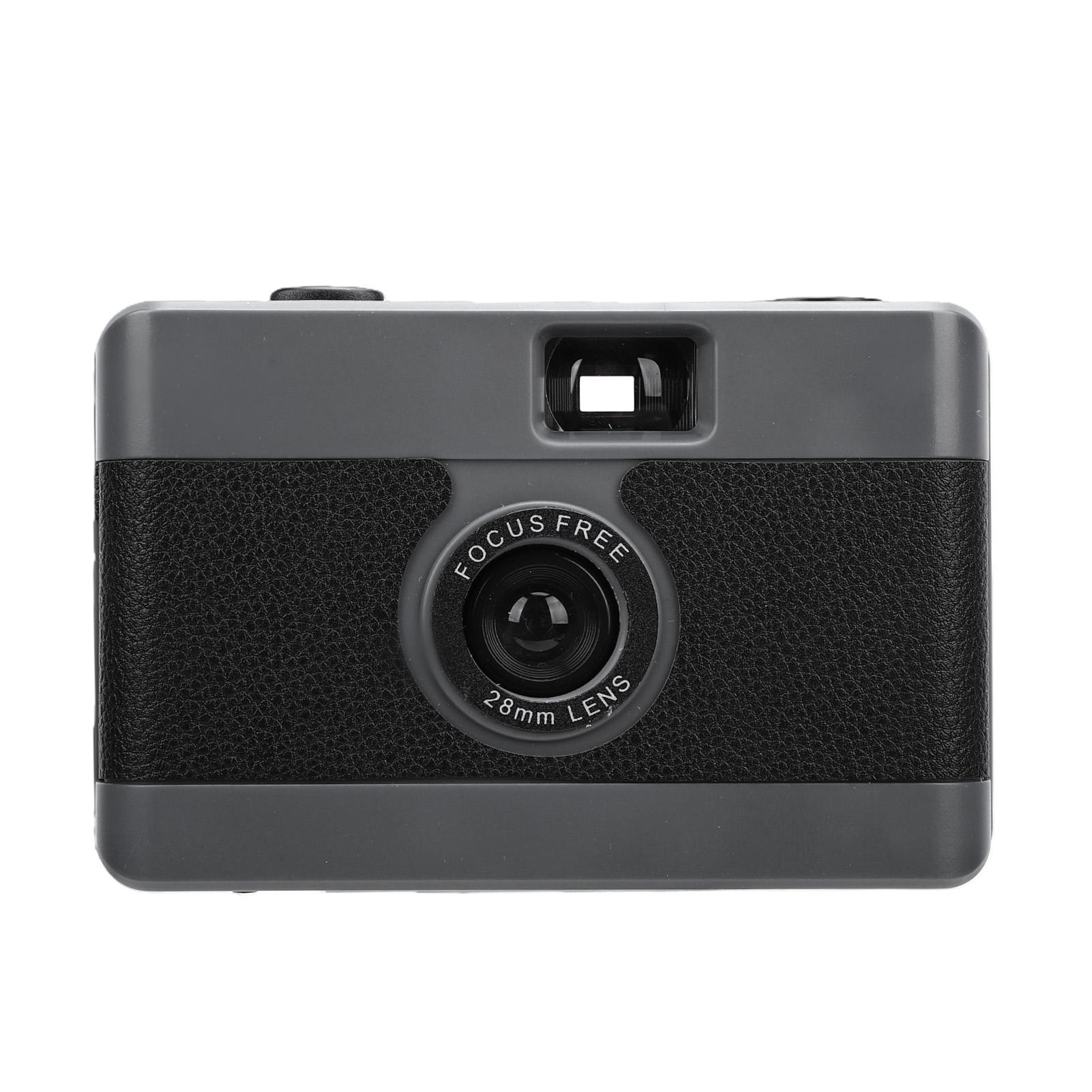 Tomtop Jms White 35Mm Film Camera Vintage Style Reusable Camera Built In Flash For Travel Photography Black