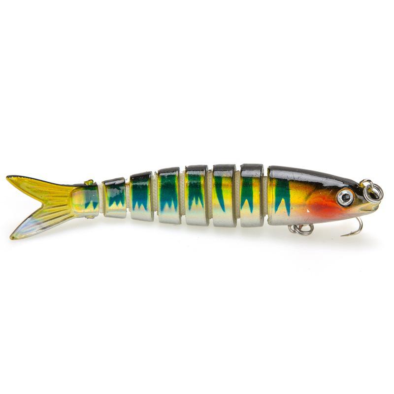 Multi-color 9cm/7g Bionic Multi-jointed Fish Lure with Rattling Beads for Sea Fishing.
