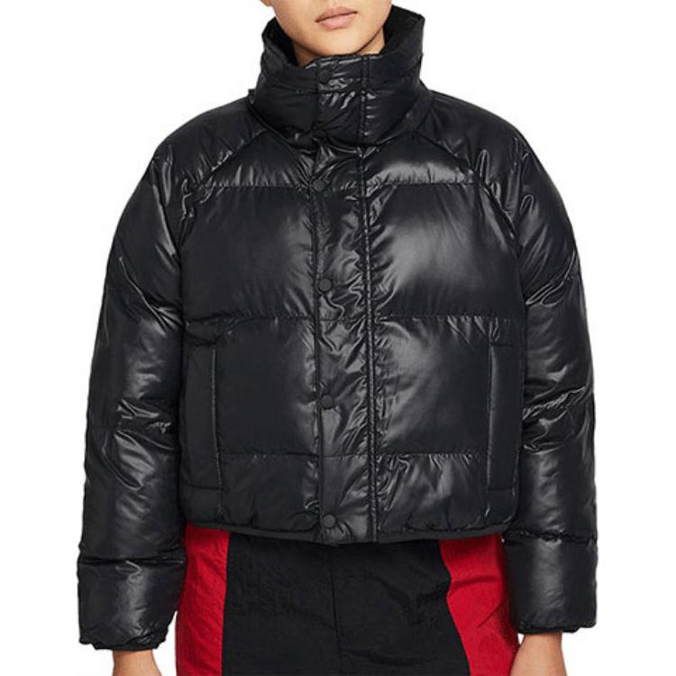 Jordan Long Sleeve Warm Cotton Jacket Women Jackets Black DN9693-010