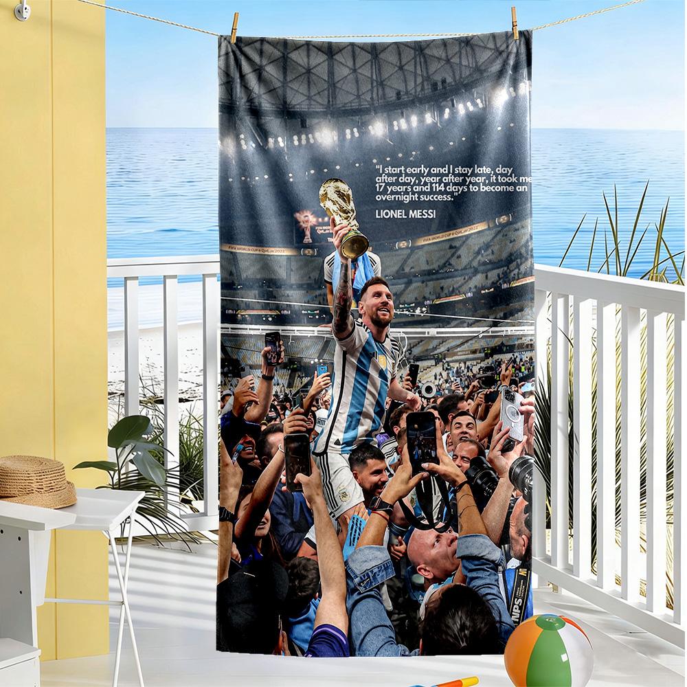 Messi Beach Towel Soft Durable Quick-Dry Comfortable Lightweight Ideal for Travel, Outdoor, Swim, Pool, Yoga, Surf, Camping, Hiking, Gym, Gift, Holida