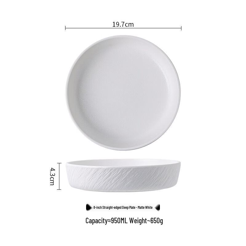 Deouxingguang Rock Pattern Ceramic Deep Soup Plate