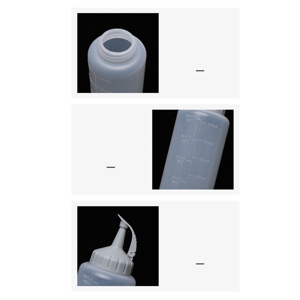 350ml Squeeze Oil Dispenser Bottle with Measuring Scale Large Caliber Translucent Leakproof Empty Squeeze Bottle with Lid