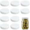 12Pcs Reusable 70mm/86mm Plastic Mason Jar Lids for Wide Mouth Jar Seal Bottle Cover Spout Lid Good Seal Kitchen Tool