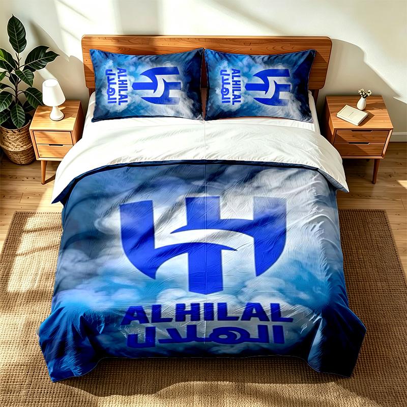 Al Hilal Saudi Football Club (14) 3pc set suitable for master bedrooms soft and comfortable an ideal gift for family and friends Includes one duvet co