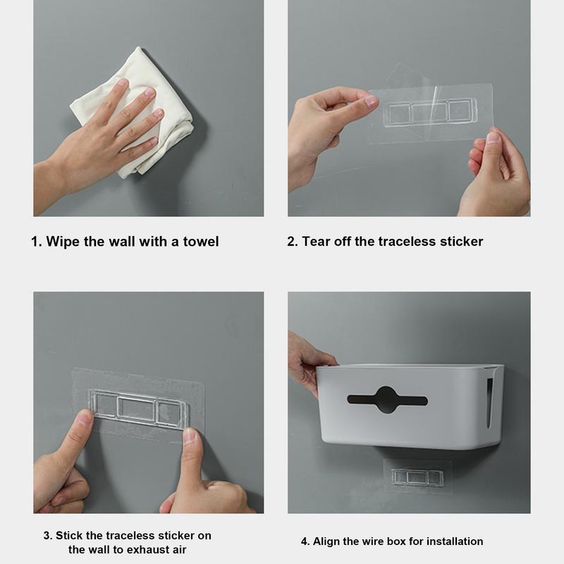 Data Cable Storage Box Cable Storage Box Organizer Dustproof Lid Data Cable Organization Box Non-Slip Bottom For Headset