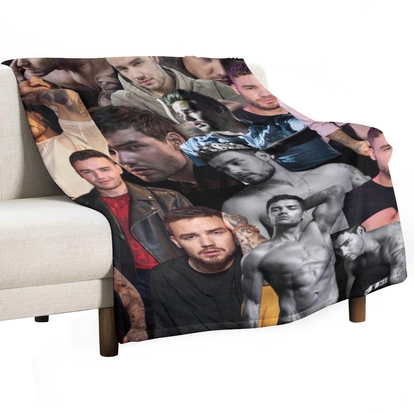 LiamPayne collage Throw Blanket Bed linens Retros Luxury St Giant Sofa Blankets 30x40in