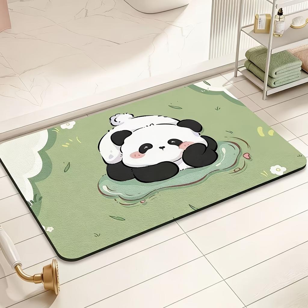 Cute Panda Door Mat, Cartoon Animal Welcome Rug, Non-Slip Entrance Floor Mat, Cozy Home Decor for Living Room