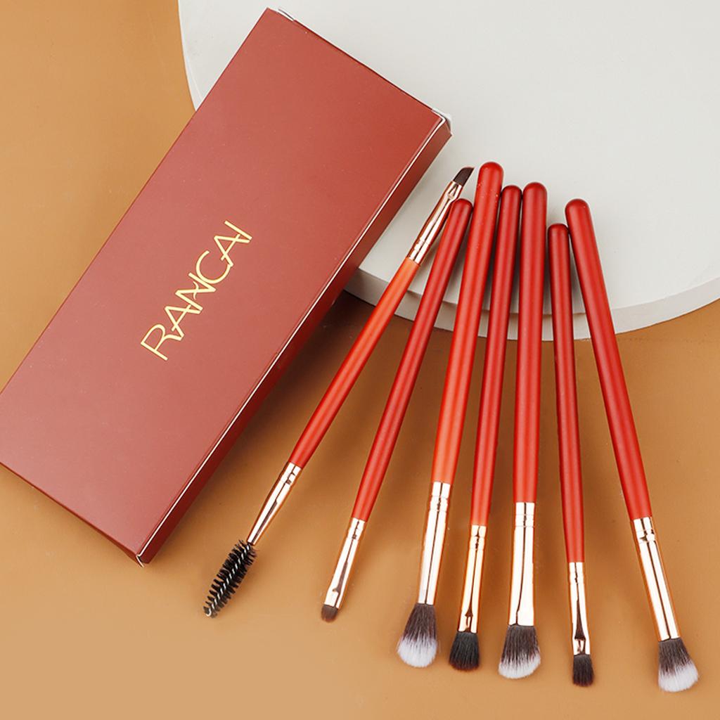 RANCAI 7 Eyeshadow Makeup Brush Set Soft Fiber Hair Full Set Eye Makeup Brushes Beauty Tools