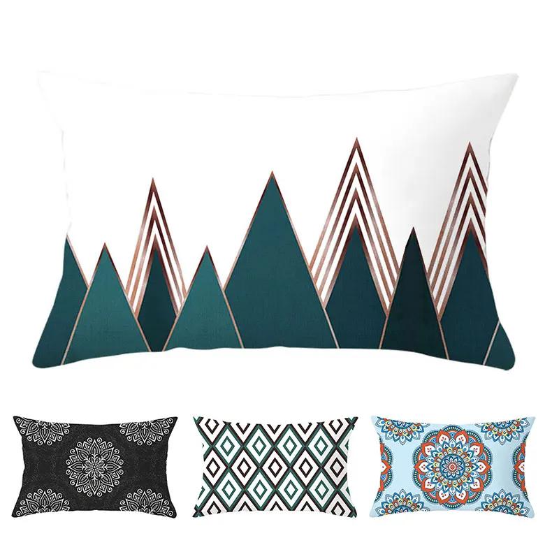 Black White Cushion Cover Home Decor Pillowcase Geometric Pattern