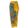 European & American Vacation Midi Skirt Dress with Tie-up Design for Women (Print Style)