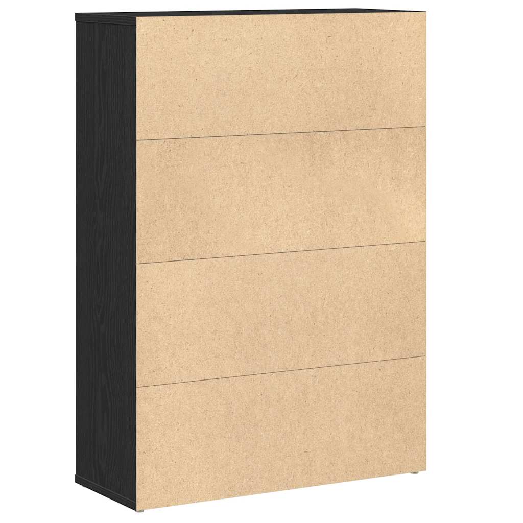 Bookshelf Black Oak Effect 60 x 24 x 85 cm Engineered Wood