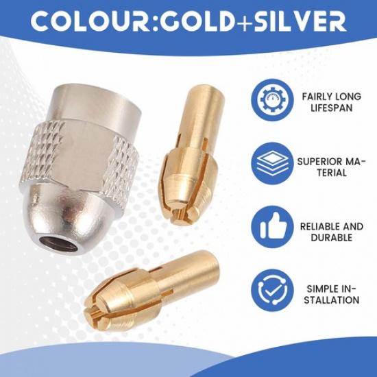 10Pcs Brass Collet for Replacement 4485 Change Rotary Drill Tool Set