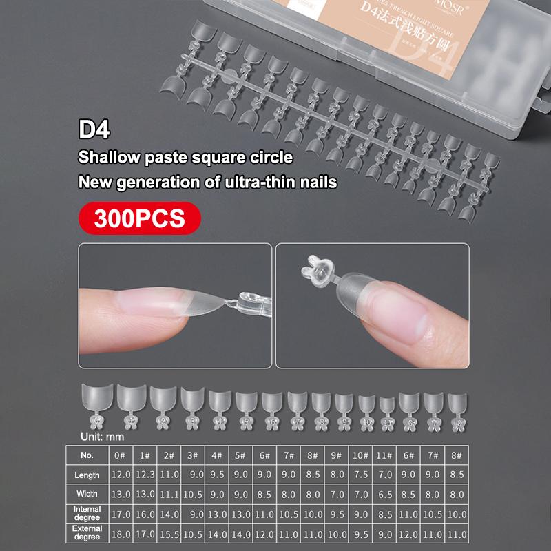 

240/300 шт. Накладные ногти-полупокрытие Миндаль Полуматовые Предварительно отшлифованные Акриловые ногти Эллипс Трапециевидная форма Гелевые типсы для ногтей Наращивание ногтей 4