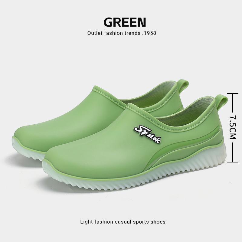 Water Shoes New Fashion Light Mouth Rain Shoes Women, Non-slip Waterproof Thickened Spring and Autumn Low-top Rubber Shoes Women