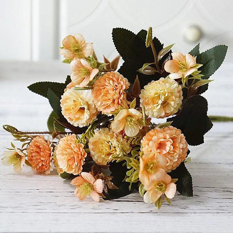artificial flowers small carnation Christmas Wreath Home Needlework Handicraft Wedding arch Decor Artificial Flower Scrapbook