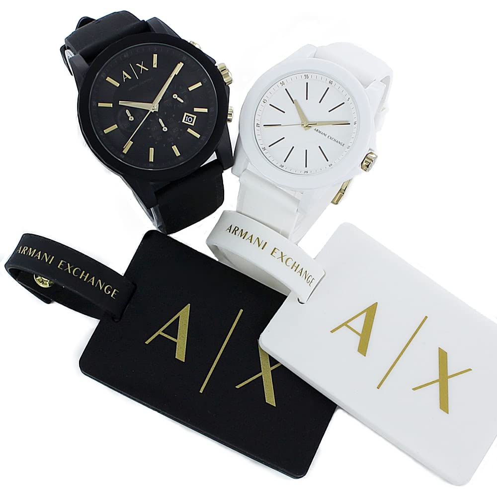 

Armani Exchange Pair Watch Storage Box for Men and Special Box with Travel AX7105AX7126 Watches AX Women, Tag, Silicone, [Used]