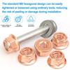 M8 Copper Plated Exhaust Manifold Nut Hex Flange Fastener Carbon Steel for BMW 3 Series E30 Engine Turbo Stud Pipe Repair Kit
