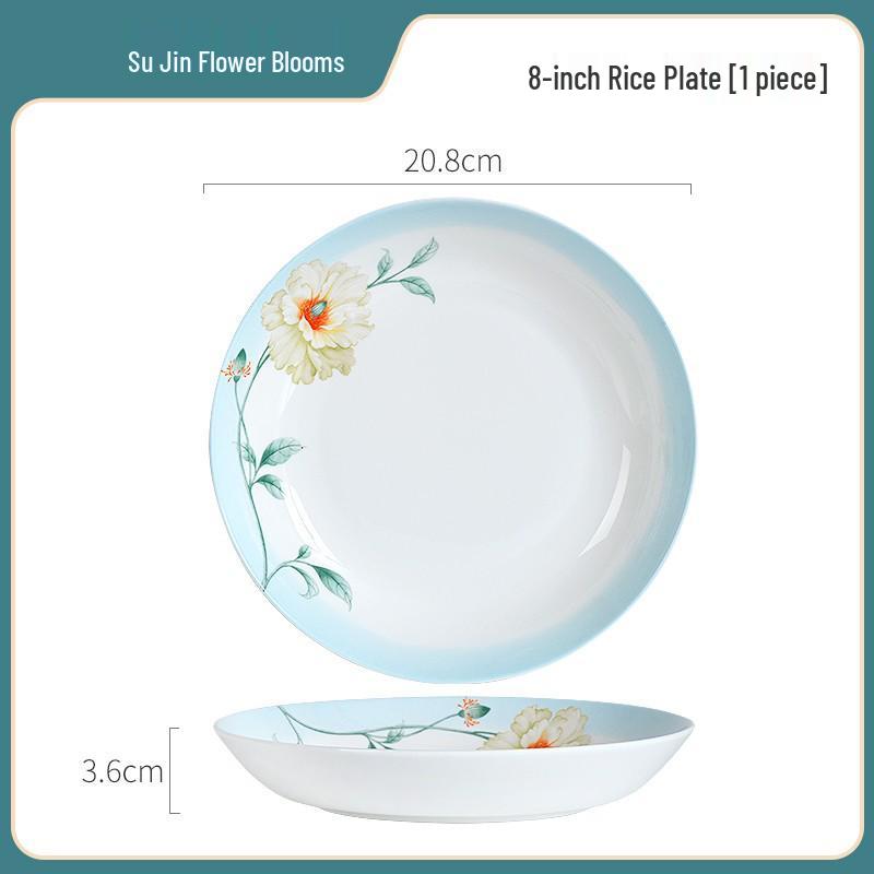 Tangshan Bone China New Chinese Style Tableware Set: Bowls and Plates Collection