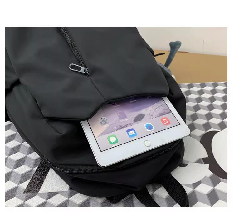 Large Capacity Solid Color Canvas Backpack - University & High School Bookbag
