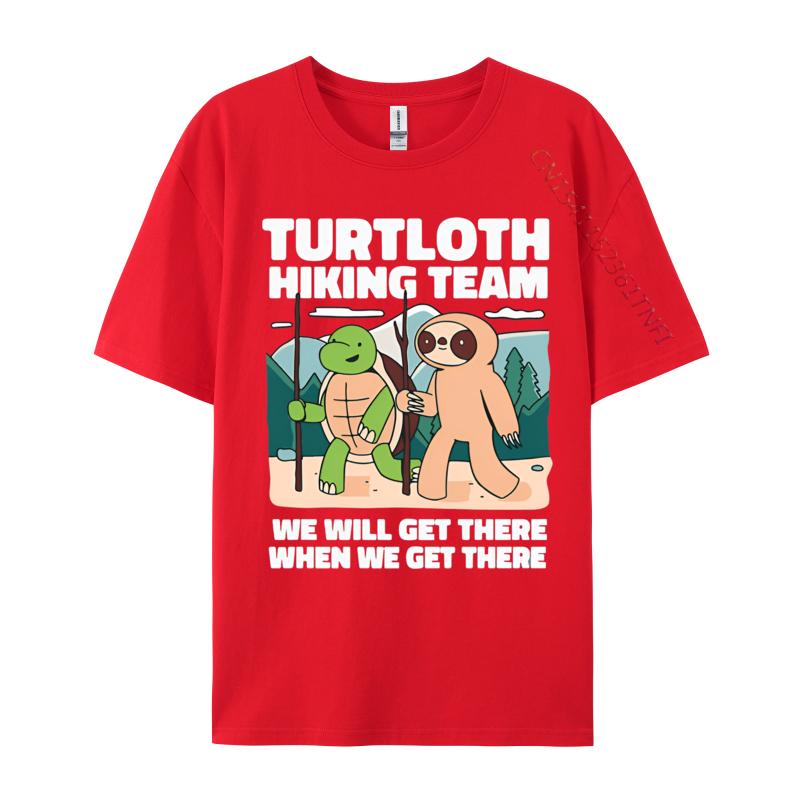 

Funny Turtle And Sloth Hiking Camping T Shirt Men Tee Premium Cotton Anime Printed Tshirts Oversize Top Tees S