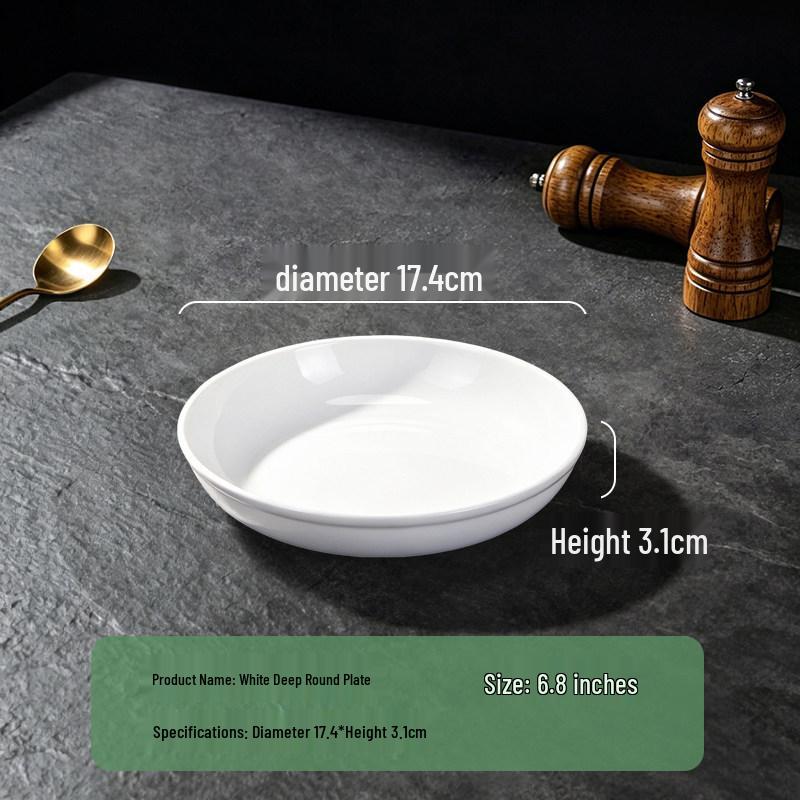 Melamine Round Two-Eared Plate: Imitation Porcelain Deep Dish for Restaurants and Hotels