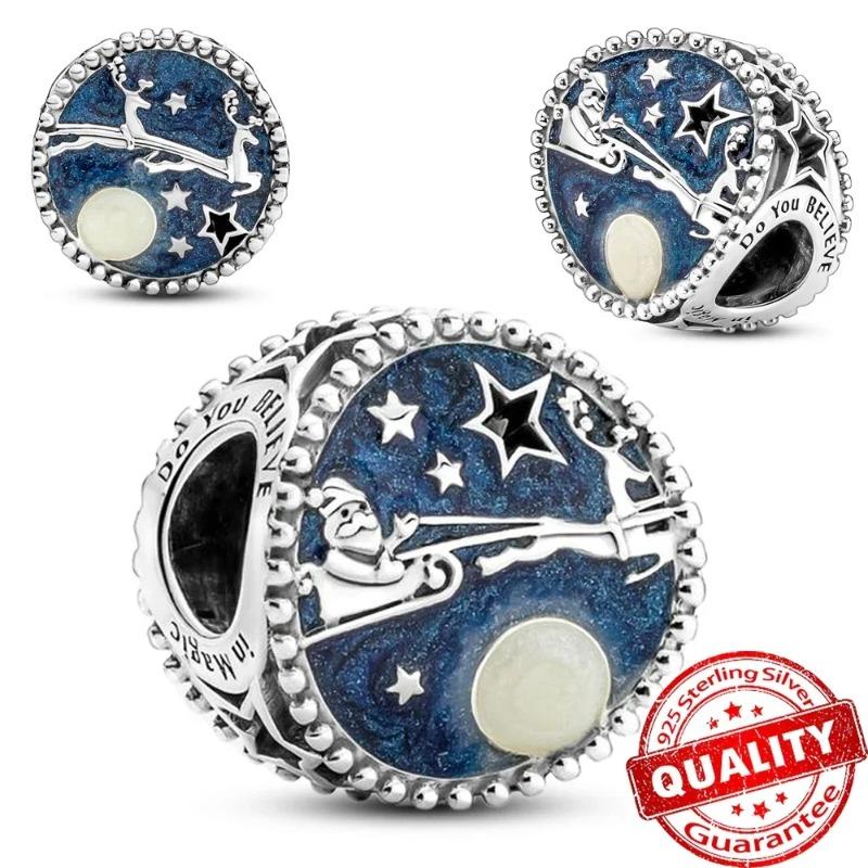 925 Silver Christmas Charm Santa Claus Reindeer Snowflake Bead for DIY Bracelet Jewelry Gift