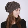Women Autumn Winter Thin Pleated Mixed Color Pullover Hat Knitted Wool Outdoor