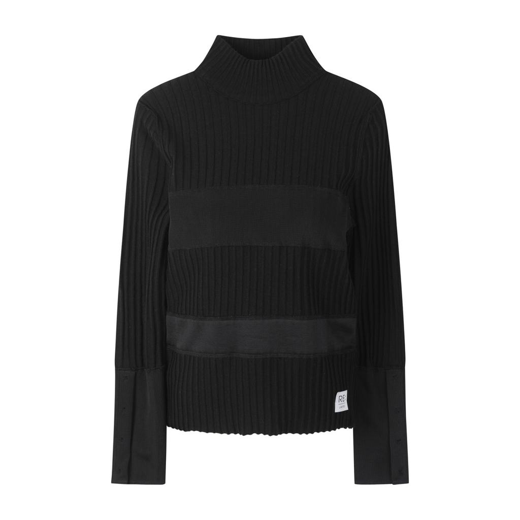 RECODE Fabric Patch Work Knit Top_Rqwaa23507Bkx