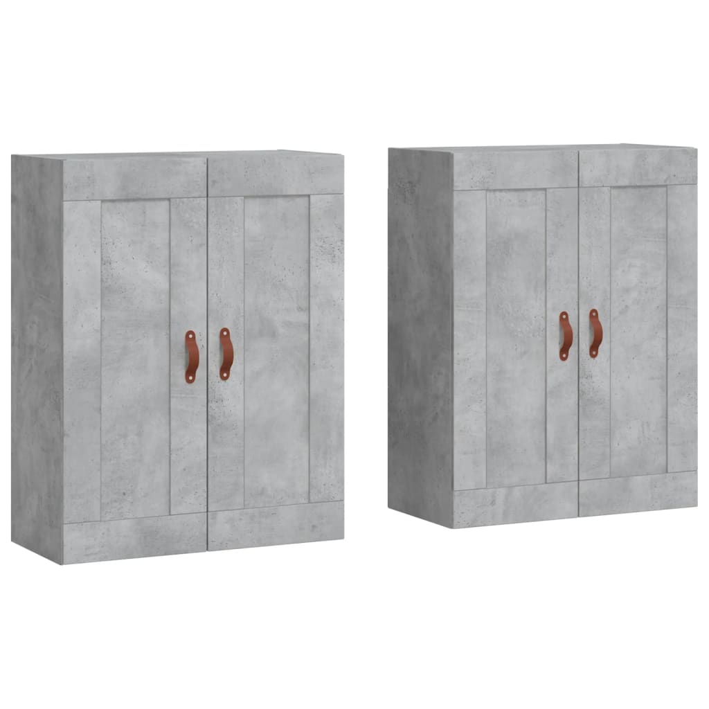 Wall Cabinets 2 pcs Concrete Grey Wood Based Material