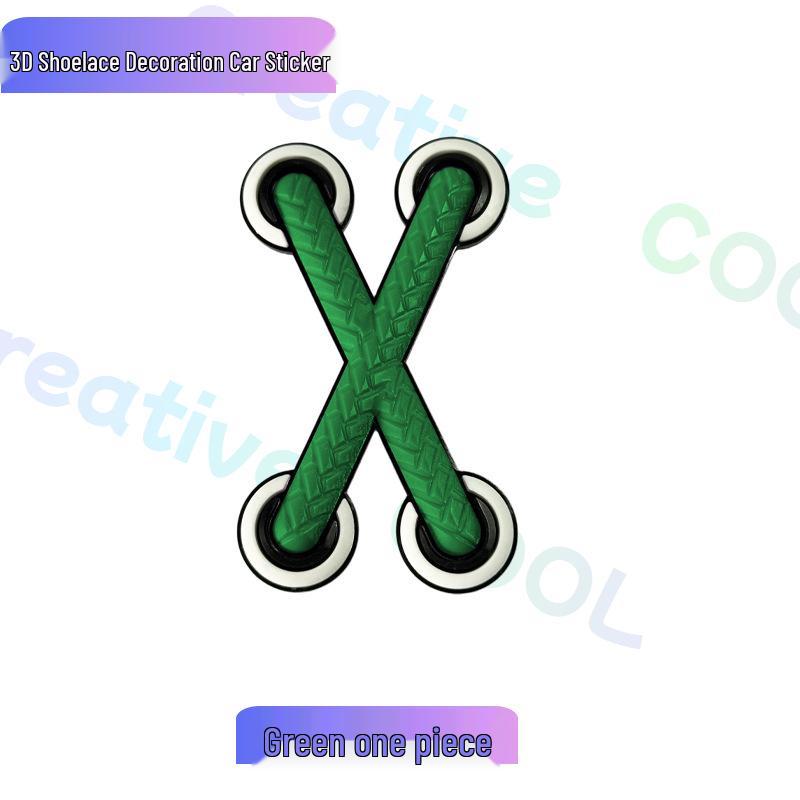 3D Stereo Shoelace Sticker: Car, Motorcycle, and EV Scratch Cover Decal