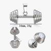Men's Stainless Steel & Titanium Dumbbell Pendant Necklace - Trendy Sports Fashion Jewelry